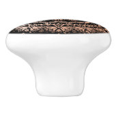 Bouton De Porte En Céramique Rose or noir floral Mandala Monogramme (Côté)