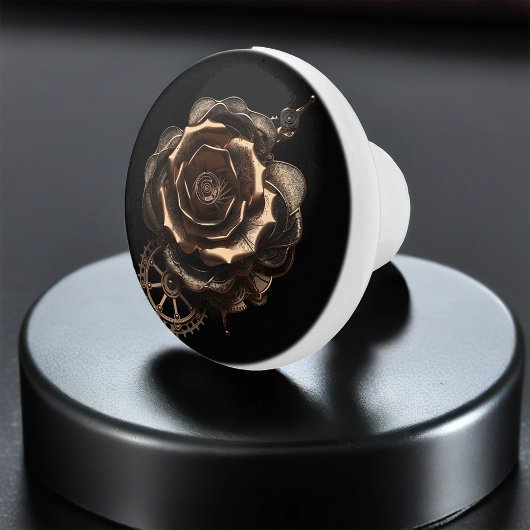 Bouton De Porte En Céramique Rose Steampunk