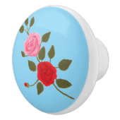 Bouton De Porte En Céramique Roses (Droite)