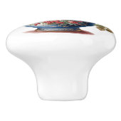 Bouton De Porte En Céramique Roses élégants dans Vase (Côté)