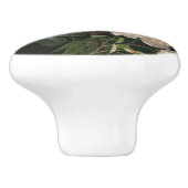 Bouton De Porte En Céramique Roses roses et blanches sur Arrière - plan noir (Côté)