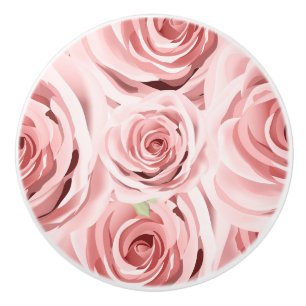 Bouton De Porte En Céramique Roses Roses Floral Rustique Shabby Chic Campagne G