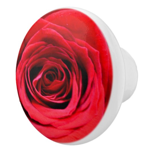 Bouton De Porte En Céramique Roses rouges (Droite)