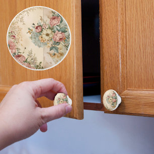 Bouton De Porte En Céramique Roses Victoriennes Fantaisistes