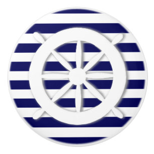 Bouton De Porte En Céramique Roue du navire - Personnalisation nautique