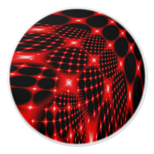 Bouton De Porte En Céramique Rouge brillant fractal