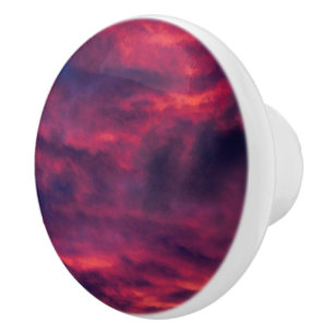 Bouton De Porte En Céramique rouge d'août