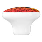 Bouton De Porte En Céramique Rouge Jaune et vert Abstrait Fumée Design (Côté)