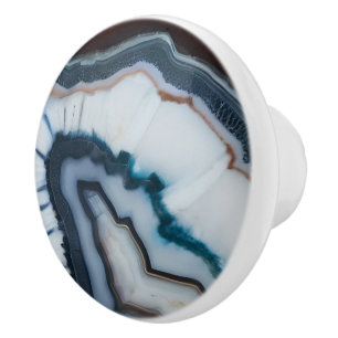 Bouton De Porte En Céramique Rouge Terracotta Blanc Noir Bleu Géode Agate