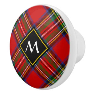 Bouton De Porte En Céramique Royal Stewart Tartan