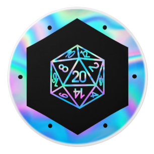 Bouton De Porte En Céramique RPG Crit AF Holo Retro PnP Tabletop Gamer Dice