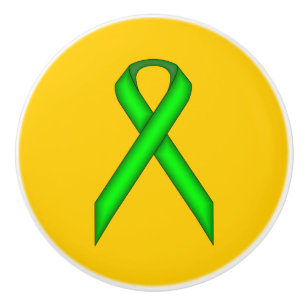 Bouton De Porte En Céramique Ruban de la Lime Green Standard par Kenneth Yoncic