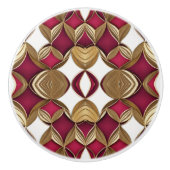 Bouton De Porte En Céramique Ruby Gold et White (Devant)