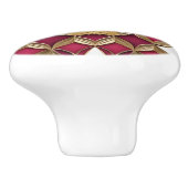 Bouton De Porte En Céramique Ruby Gold et White (Côté)