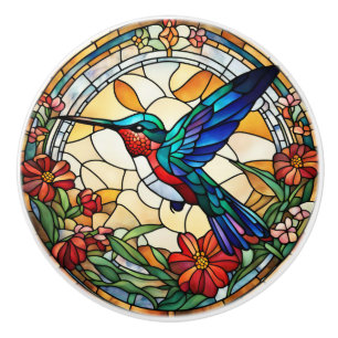 Bouton De Porte En Céramique Ruby Throsé Colibri Faux Tiré