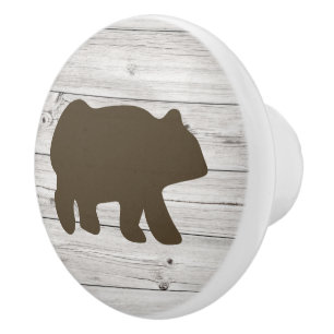 Bouton De Porte En Céramique Russe Brown Bear Cabine Connexion Accueil