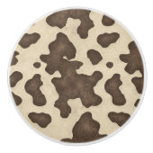 Bouton De Porte En Céramique Russe Vache Brown Imprimer Pays Western Rodeo (Devant)