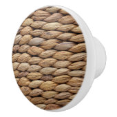 Bouton De Porte En Céramique Rustic Beach Tropical Island Woven Wicker (Droite)