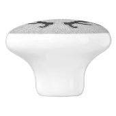 Bouton De Porte En Céramique Rustic Deer Antlers Grey Faux Burlap Texture (Côté)