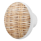 Bouton De Porte En Céramique Rustique Boho Beach Tropical Island Woven Wicker (Droite)