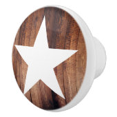 Bouton De Porte En Céramique Rustique Pays Étoile blanche & Planques en bois (Droite)