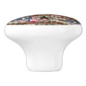 Bouton De Porte En Céramique Rustique Texas Lone Star Texas Long Horn (Côté)