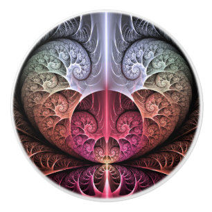 Bouton De Porte En Céramique Rythme cardiaque, Art fractal de fantaisie surréal