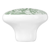 Bouton De Porte En Céramique Sage Green White Garden Animaux Floral    PatternC (Côté)