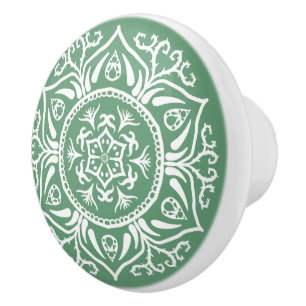 Bouton De Porte En Céramique Sage Mandala