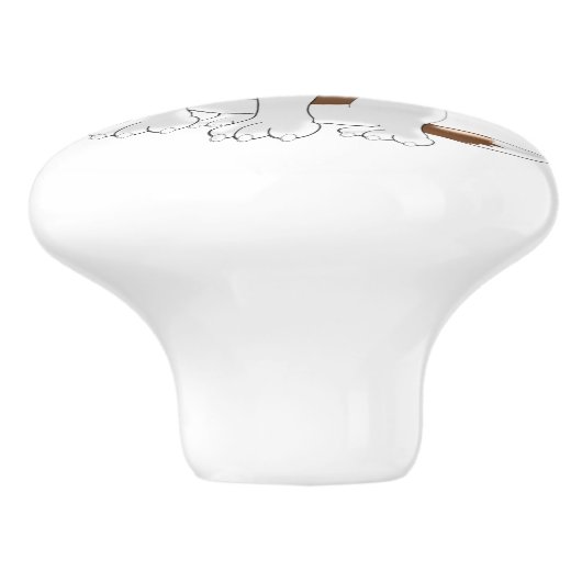 Bouton De Porte En Céramique Saint Bernard Chien Design (Côté)