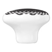 Bouton De Porte En Céramique Saint-Jacques À damiers noir et blanc (Côté)