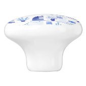 Bouton De Porte En Céramique Santorin Grec Ile Aquarelle Townscape (Côté)