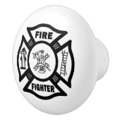 Bouton De Porte En Céramique Sapeur-pompier (Droite)