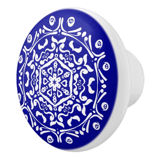 Bouton De Porte En Céramique Sapphire Mandala (Droite)