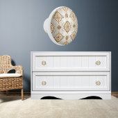 Bouton De Porte En Céramique Satin or et blanc