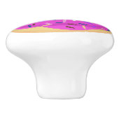 Bouton De Porte En Céramique Sauce givrée saupoudrée rose (Côté)