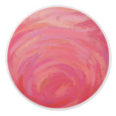 Bouton De Porte En Céramique Saumon Swirl (Devant)