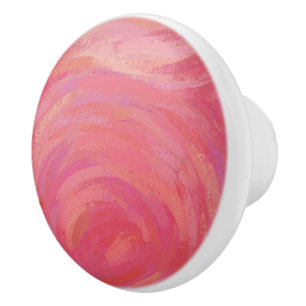 Bouton De Porte En Céramique Saumon Swirl