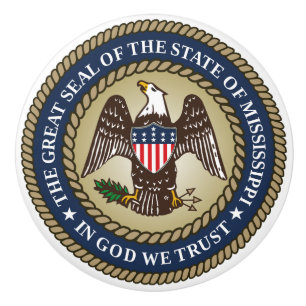 Bouton De Porte En Céramique Sceau du Mississippi (État des États-Unis)