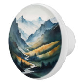 Bouton De Porte En Céramique Scène Blue Tan Mountain (Droite)