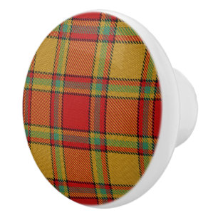 Bouton De Porte En Céramique Scottish Grandeur Clan Scrymgeour Tartan Plaid