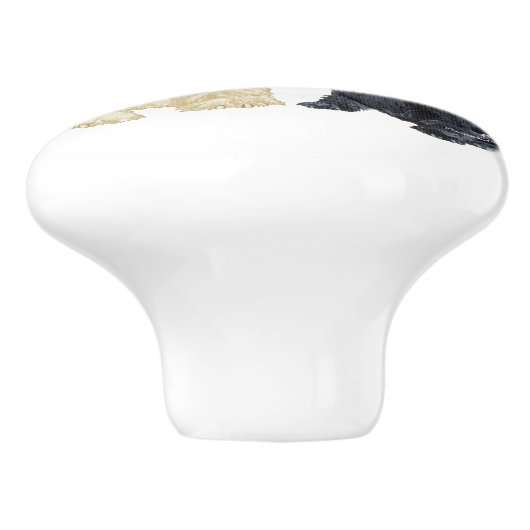 Bouton De Porte En Céramique Scottish Terrier Knobs (Côté)