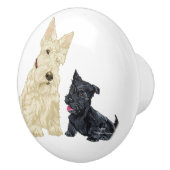 Bouton De Porte En Céramique Scottish Terrier Knobs (Droite)