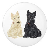 Bouton De Porte En Céramique Scottish Terrier Knobs (Devant)