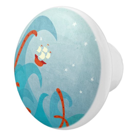 Bouton De Porte En Céramique Sea Monster (Droite)