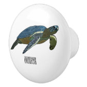 Bouton De Porte En Céramique Sea turtle cartoon (Droite)