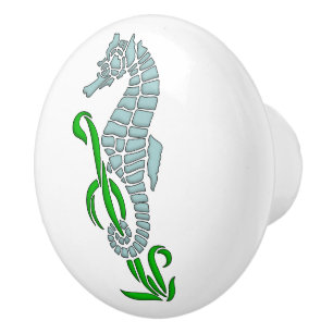 Bouton De Porte En Céramique Seahorse