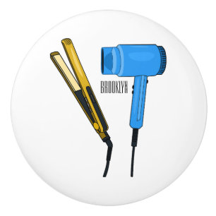 Bouton De Porte En Céramique Sèche-cheveux & lisseuse-cheveux illustration