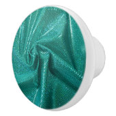 Bouton De Porte En Céramique Séquin brillant look vert turquoise (Droite)