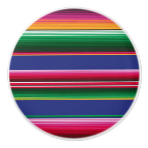 Bouton De Porte En Céramique Serape Stripes Coco Mexicain Gras Couleurs